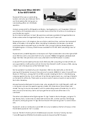 A preview of a PDF biography for Hilton, Raymond